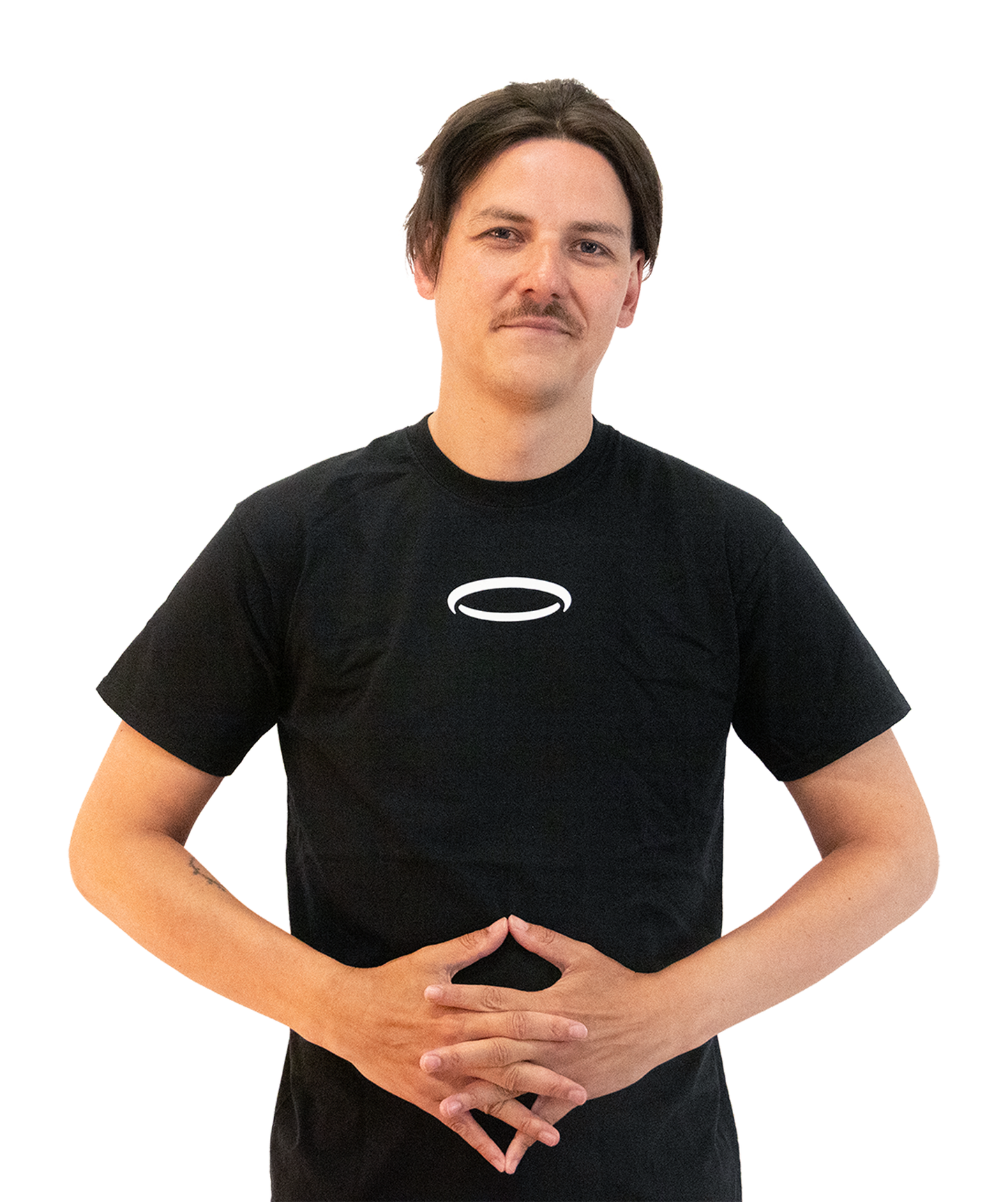 Men's Body Disciple Big Halo athletic shirt in black with a distinctive logo design