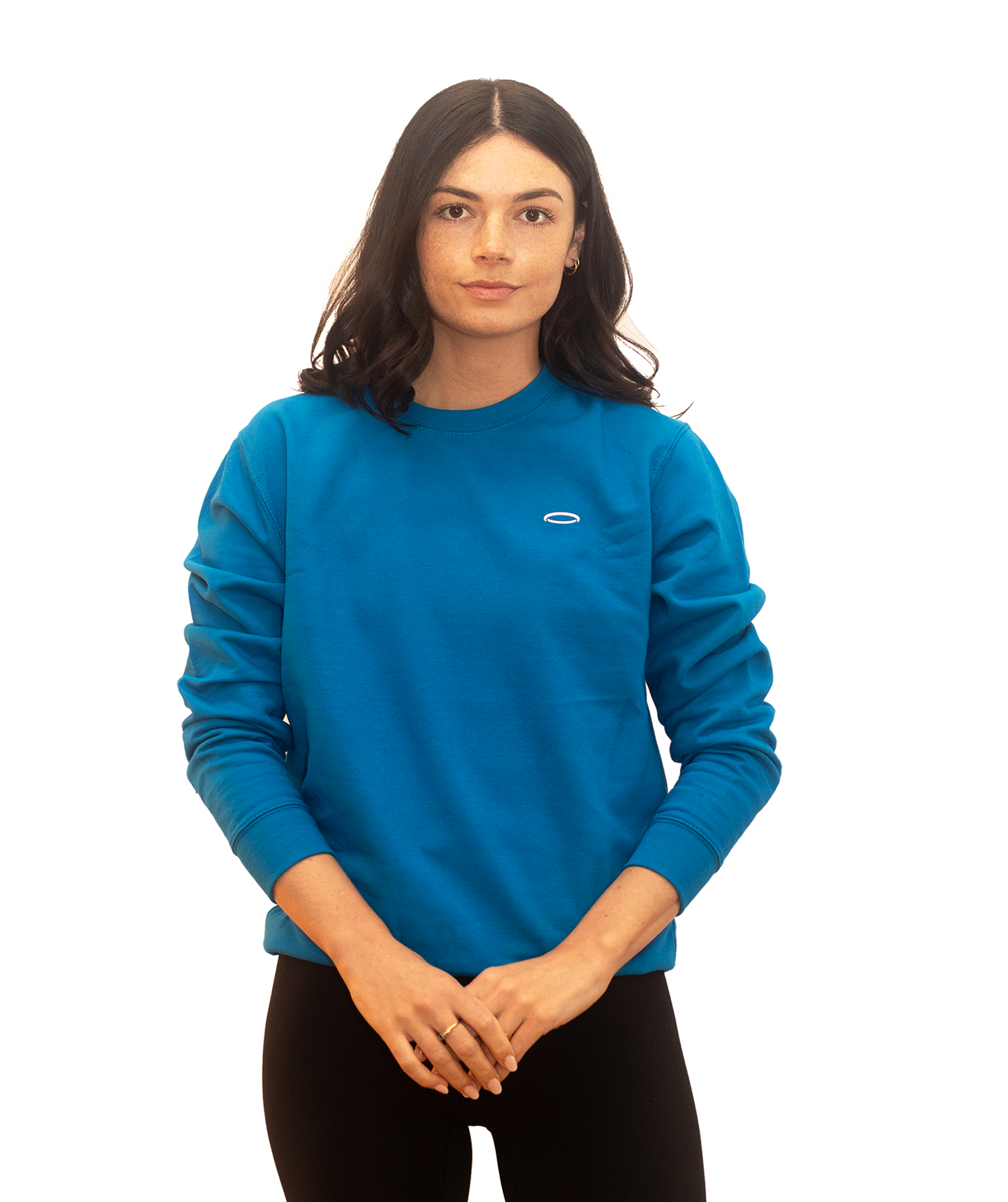 Women’s sapphire sports sweatshirt in blue, perfect for casual wear and workouts.