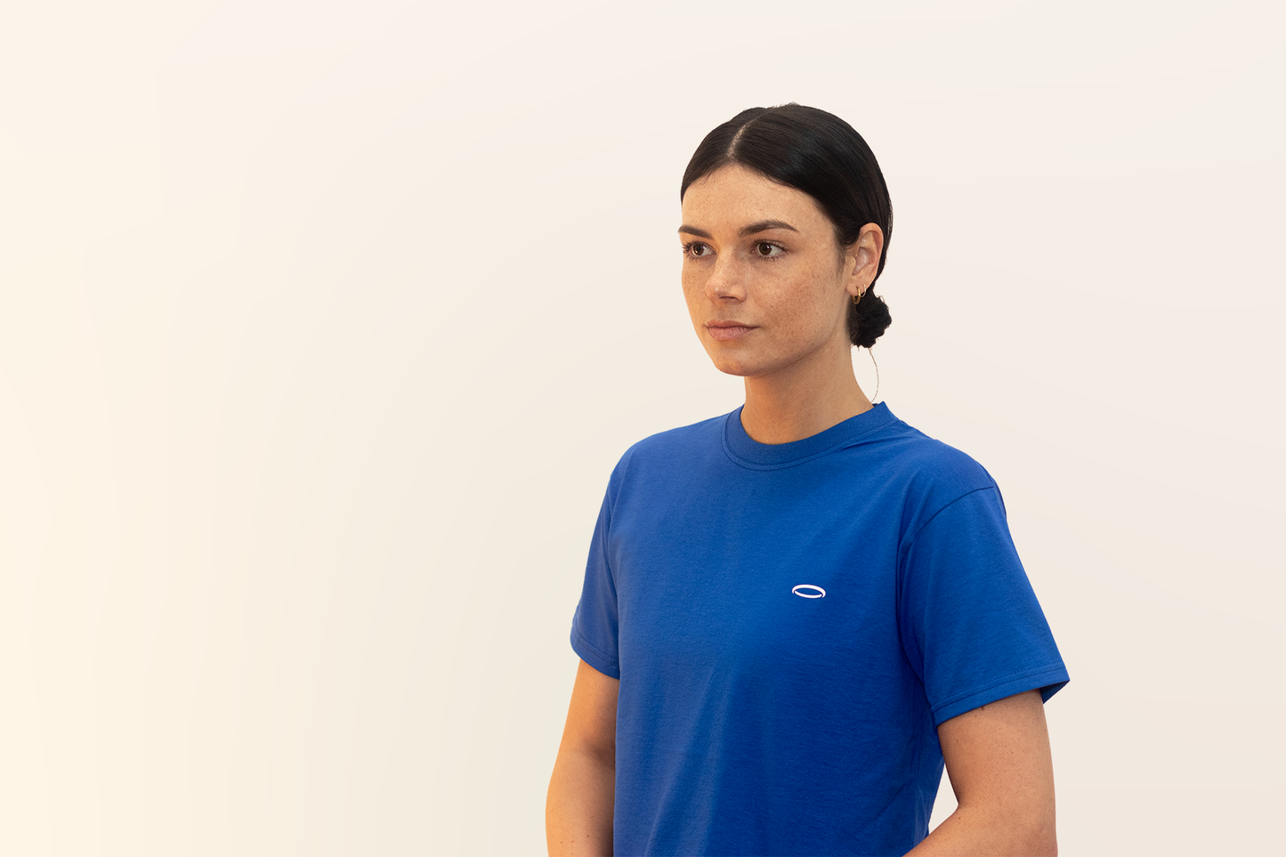 Bodydisciple women's sports tee blue featuring a simple design for comfortable workouts